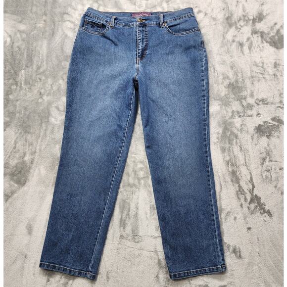 Gloria Vanderbilt Jeans Womens 16 Blue Amanda High Rise Slim Leg Stretch Denim - Picture 1 of 16
